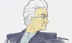 Jaques Lacan portrait (1901-1981) french psychoanalyst and psychiatrist. Ink and watercolor. By Nemomain